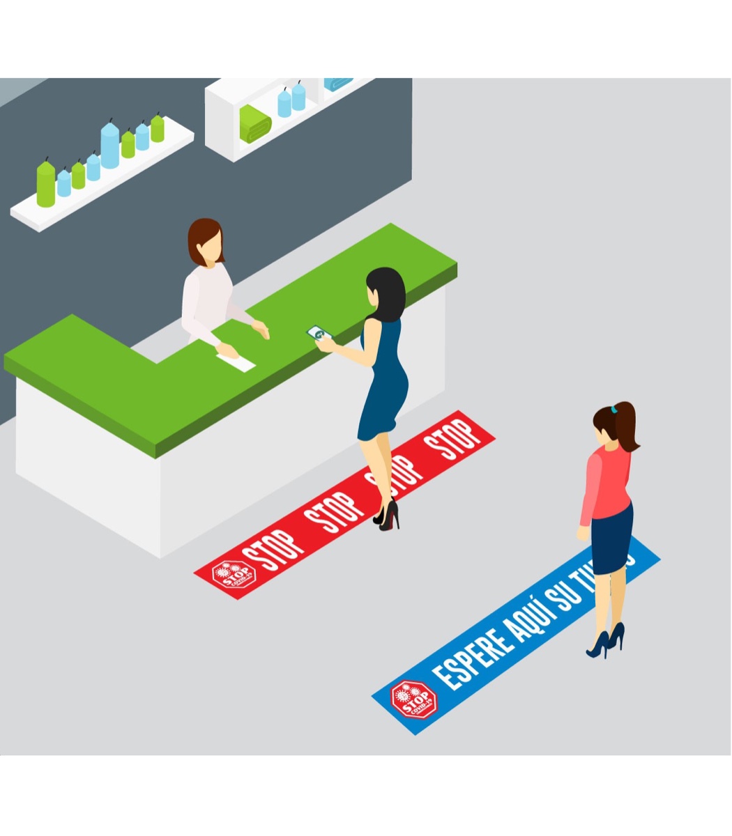 Venta de carteles de seguridad para frenar la propagación de la COVID-19 en los comercios 